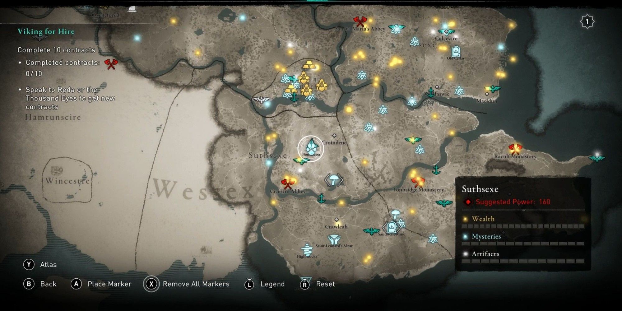 The map location for the Aelfred's Battle-Sow in Assassin's Creed: Valhalla