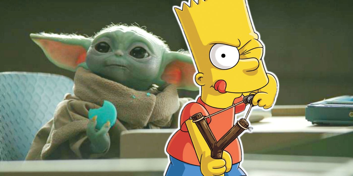 Baby Yoda in The Mandalorian and Bart in The Simpsons