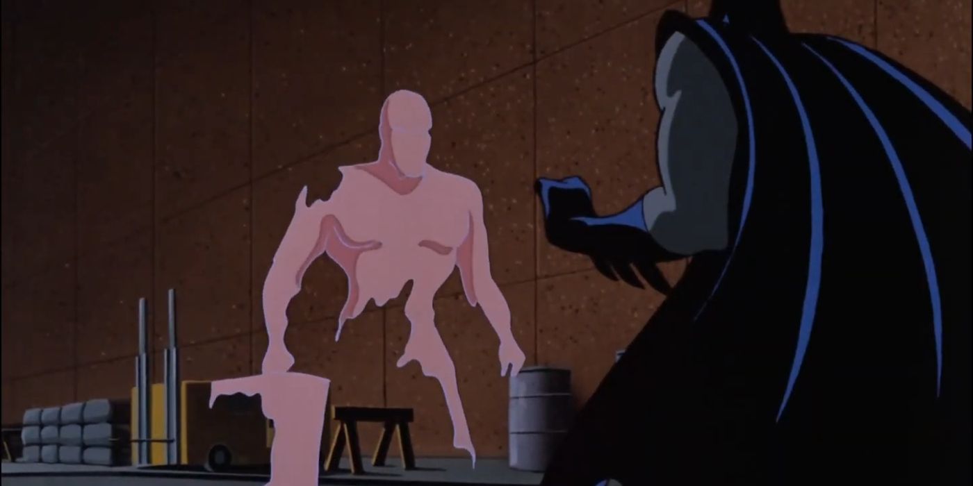 Batman confrontando o Homem Invisível em See No Evil of Batman: The Animated Series