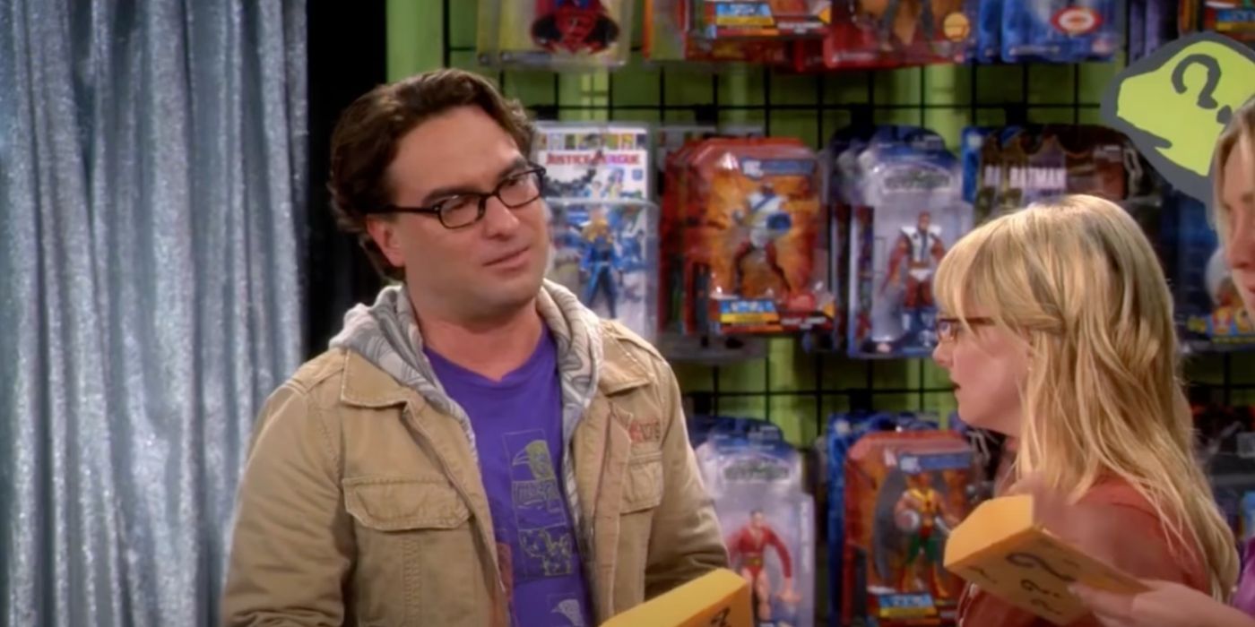 Bernadette talking to Leonard in the comic book store on TBBT