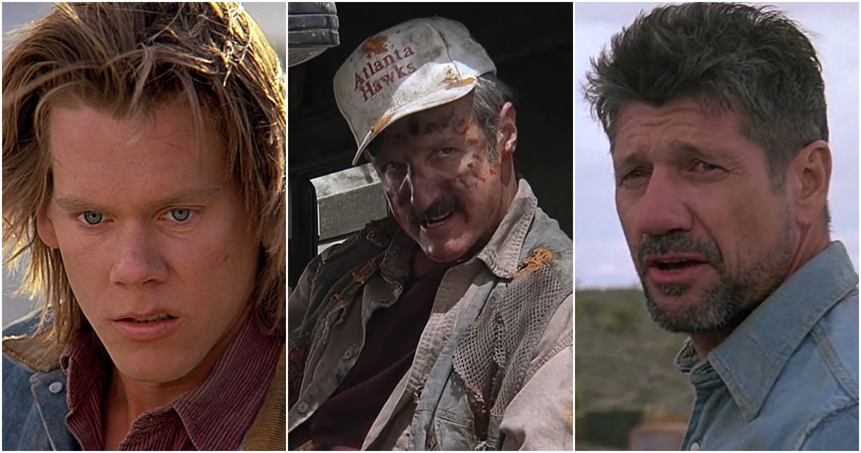 Kevin Bacon, Burt Gummer, Burt Ward in Tremors collage