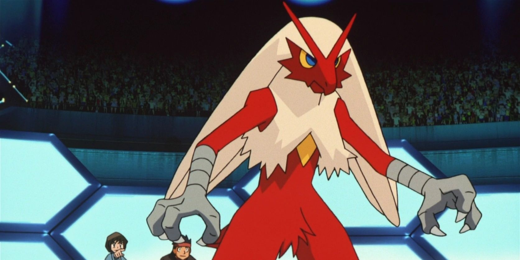 Blaziken getting ready to attack in the Pokémo the Series: Ruby &amp; Sapphire
