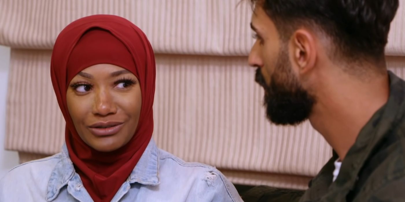 Brittany Banks looking at Yazan Abu Harirah 90 Day Fiance The Other Way 