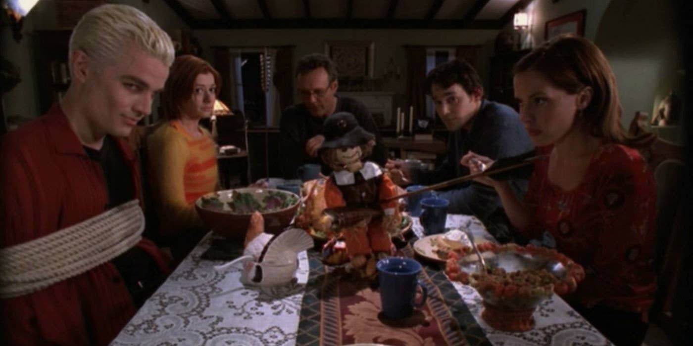 Buffy characters at Thanksgiving
