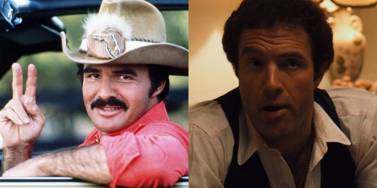 Burt Reynolds in Smokey and the Bandit and Sonny Corleone from The Godfather side by side