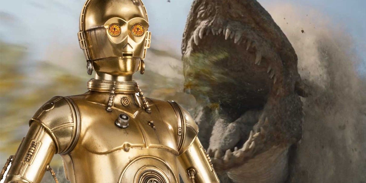 C-3PO in Star Wars and Krayt dragon in Mandalorian