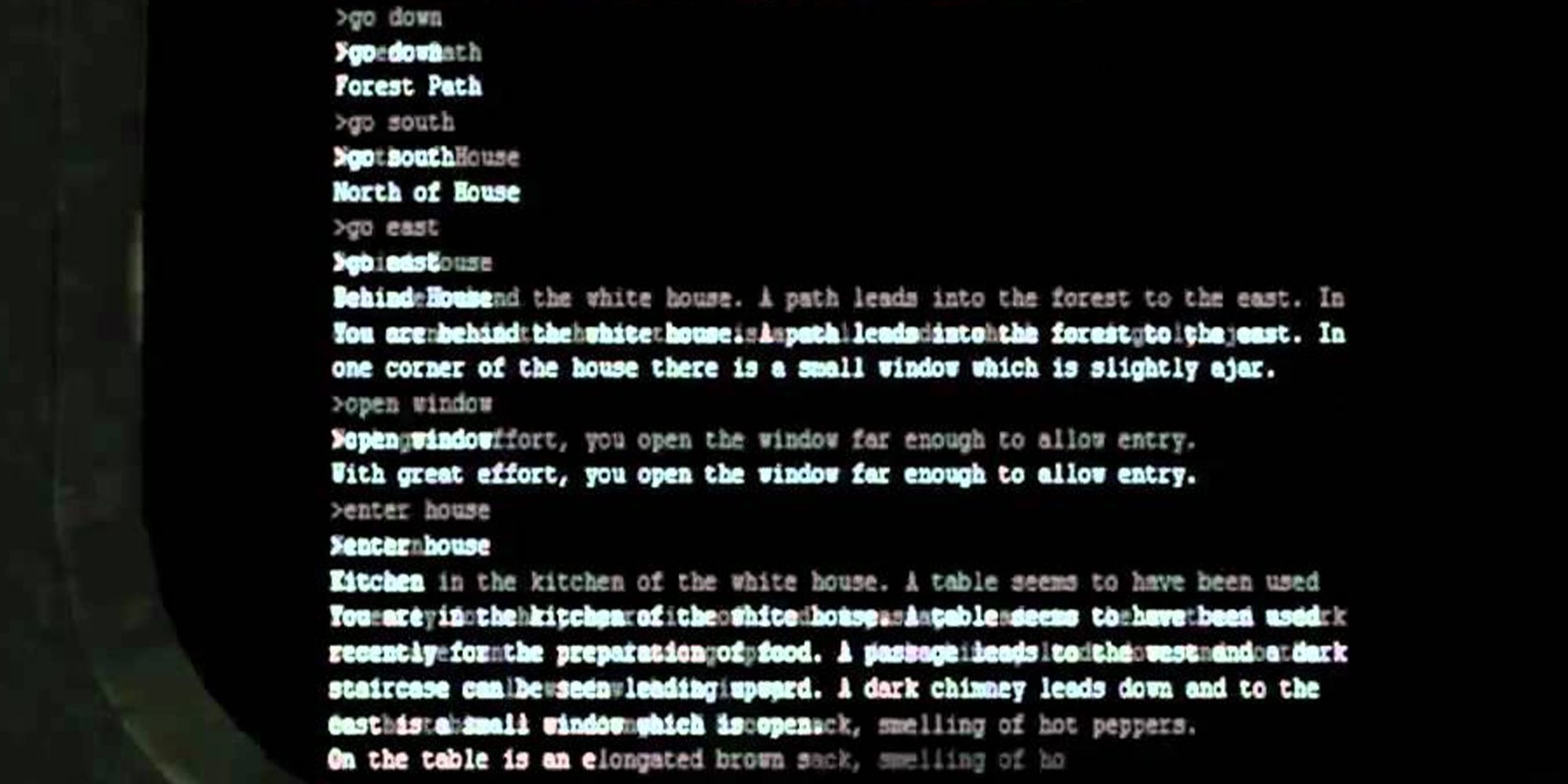 The text-based game Zork appears on a screen in Call of Duty.