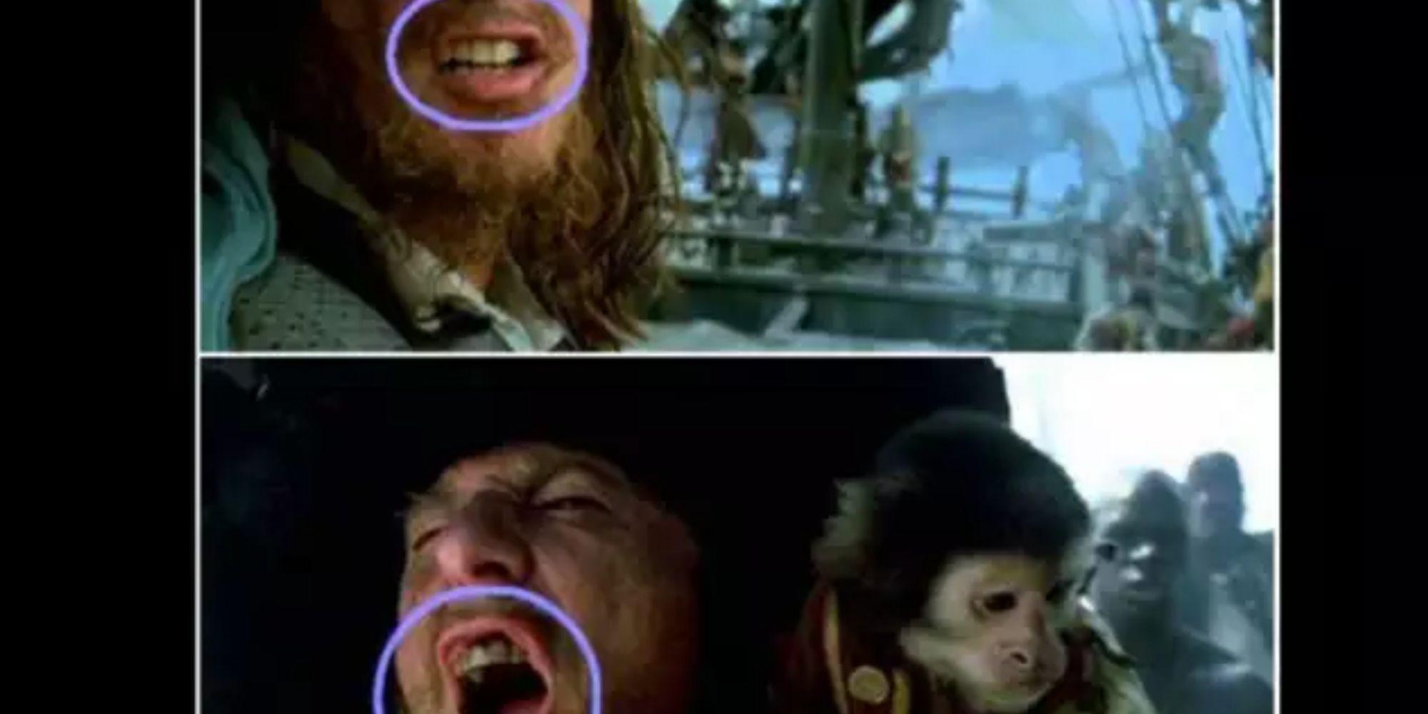 Captain Hector Barbossa's Teeth in Pirates Of The Caribbean