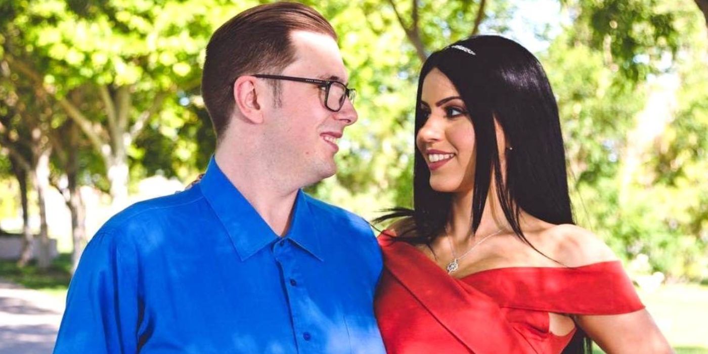 Colt Johnson Larissa Lima In 90 Day Fiance smiling outside looking at each other