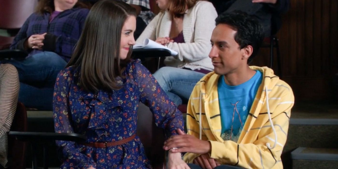Annie and Abed look at each other in Community