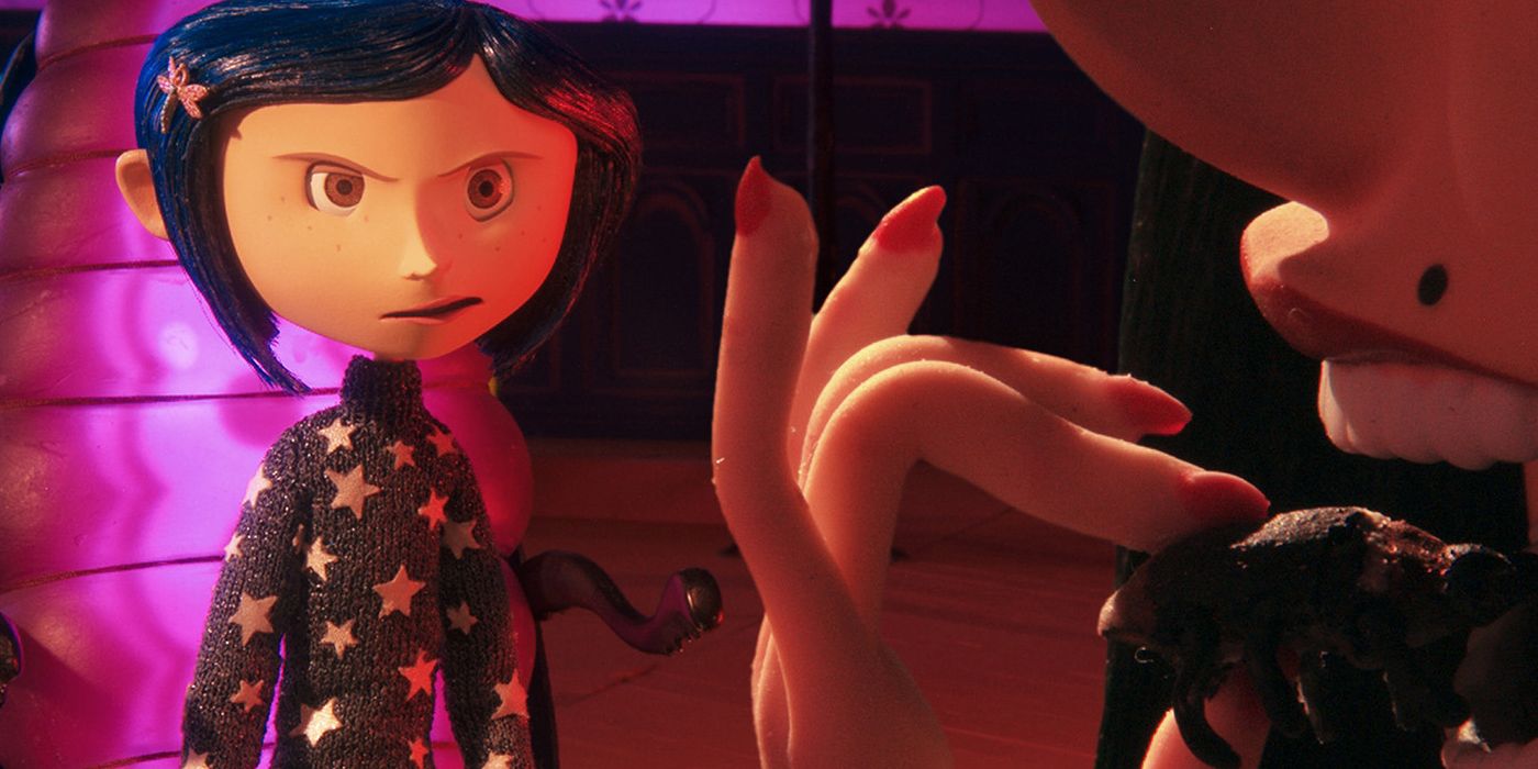 Coraline looks angry in Coraline