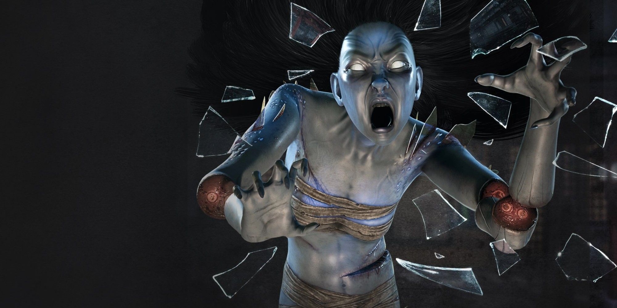 The Spirit surrounded by broken glass in the Shattered Bloodlines chapter of Dead By Daylight