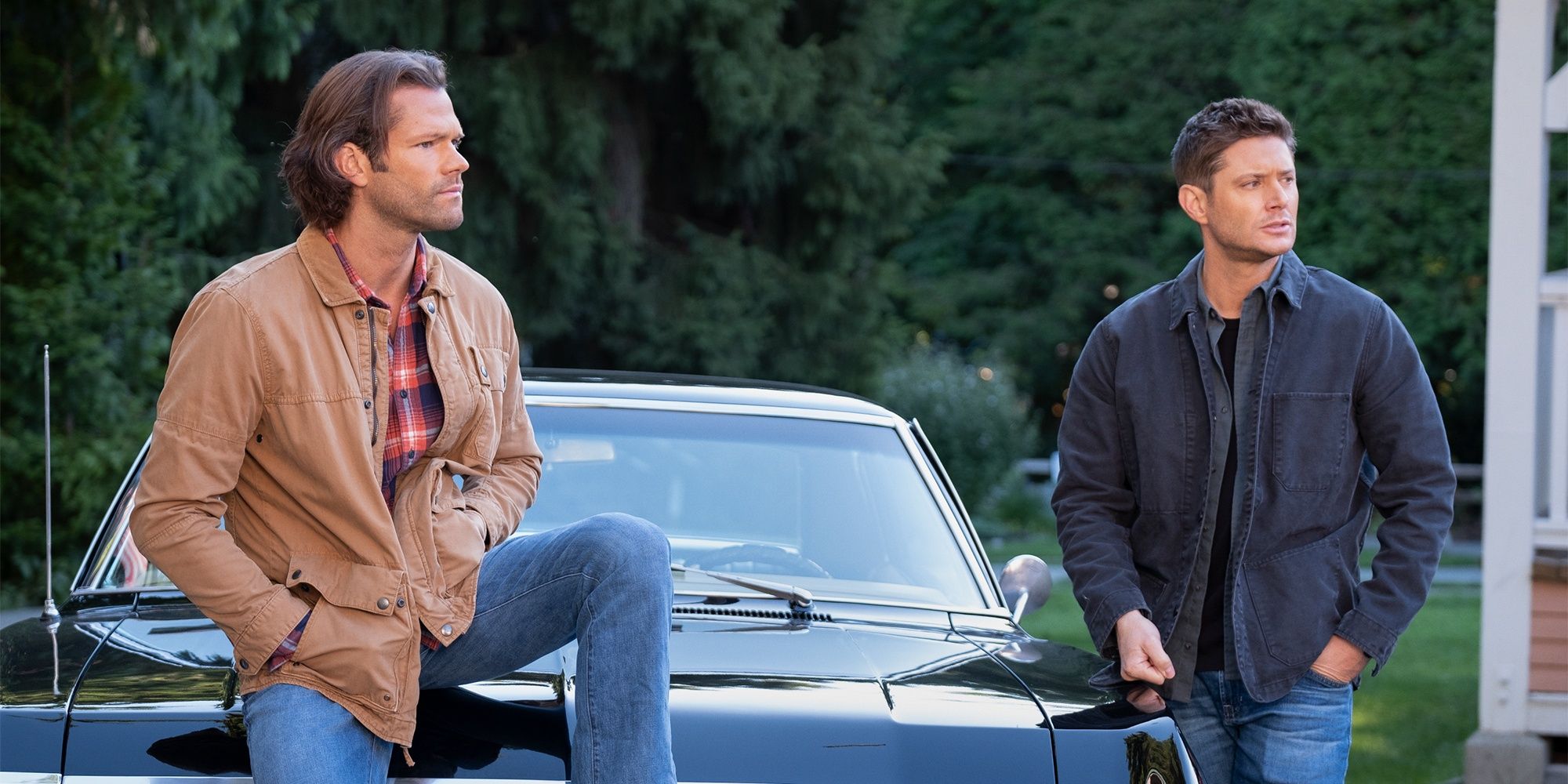 Sam and Dean Winchester with Impala