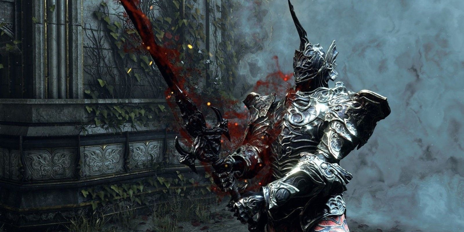 A player wields a sword in Demon's Souls
