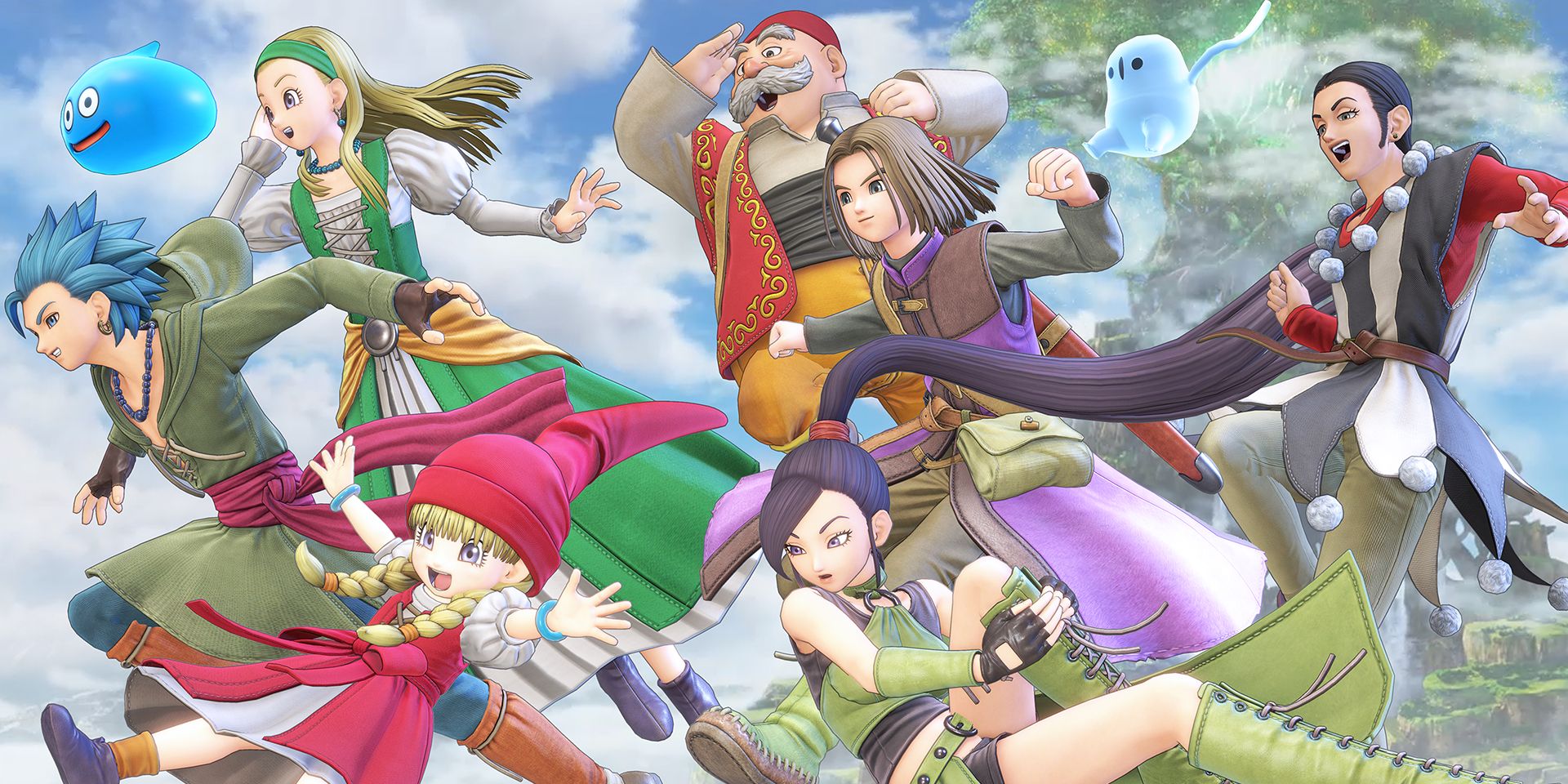 Dragon Quest 11 Definitive Edition Art of all the main characters