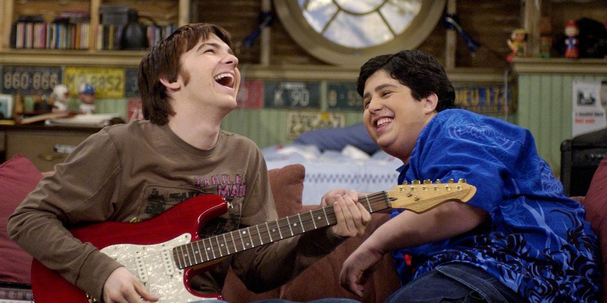 Drake Bell and Josh Peck laughing