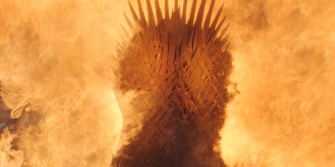 The Iron Throne after the Battle of King's Landing in Game of Thrones