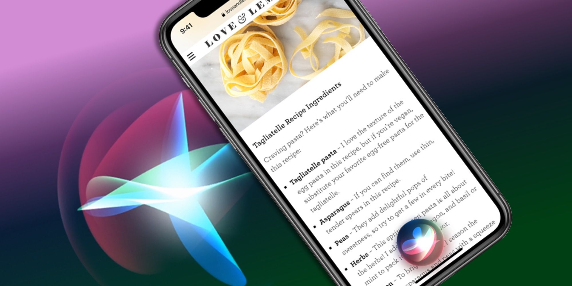 Apple Siri On iPhone Purple background