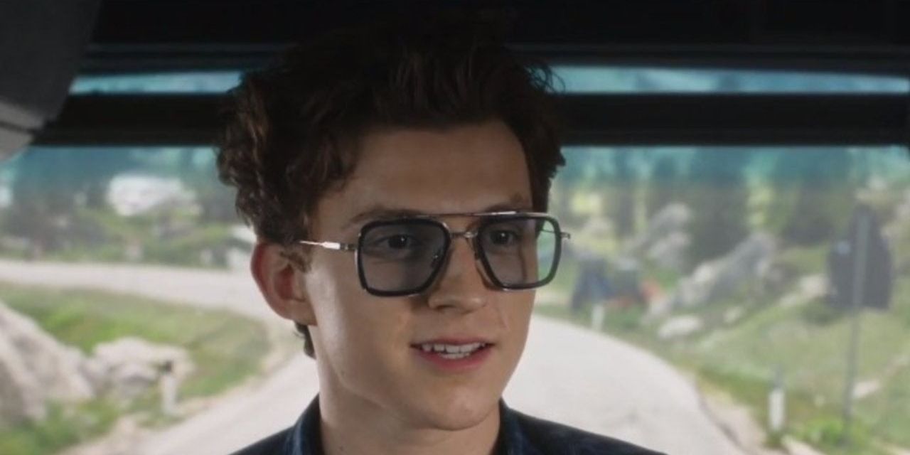 Peter Parker wearing EDITH glasses in Spider-Man: Far From Home