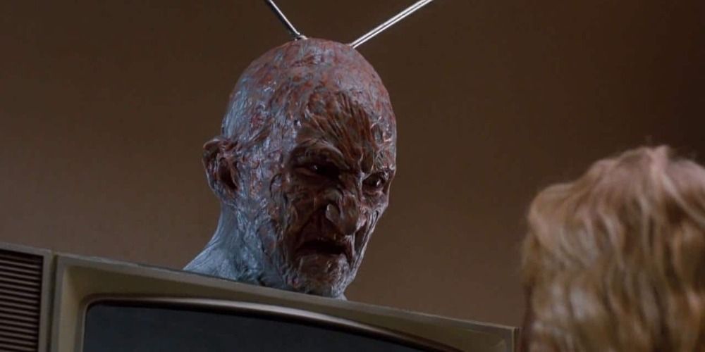 Freddy emerging from television in A Nightmare on Elm Street 3: Dream Warriors.