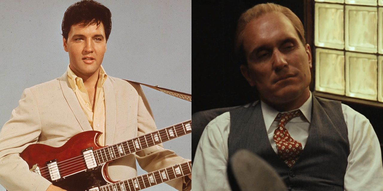 Elvis Presley and Tom Hagen side by side