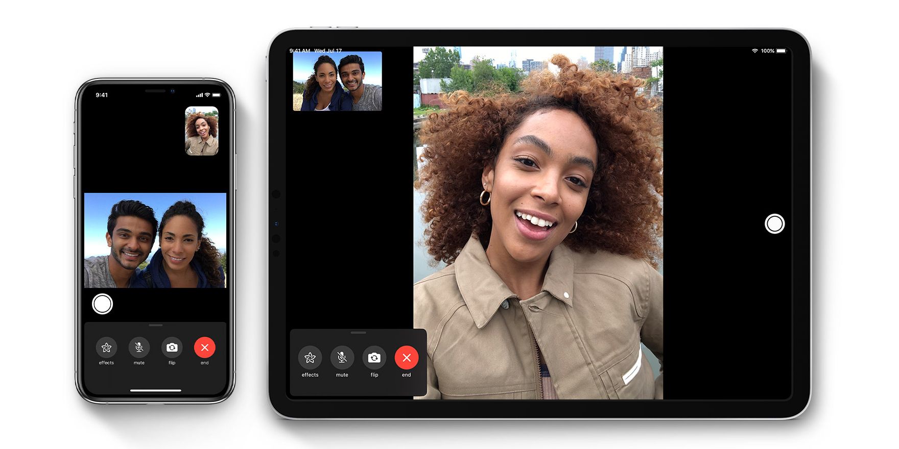 FaceTime on an iPhone and an iPad