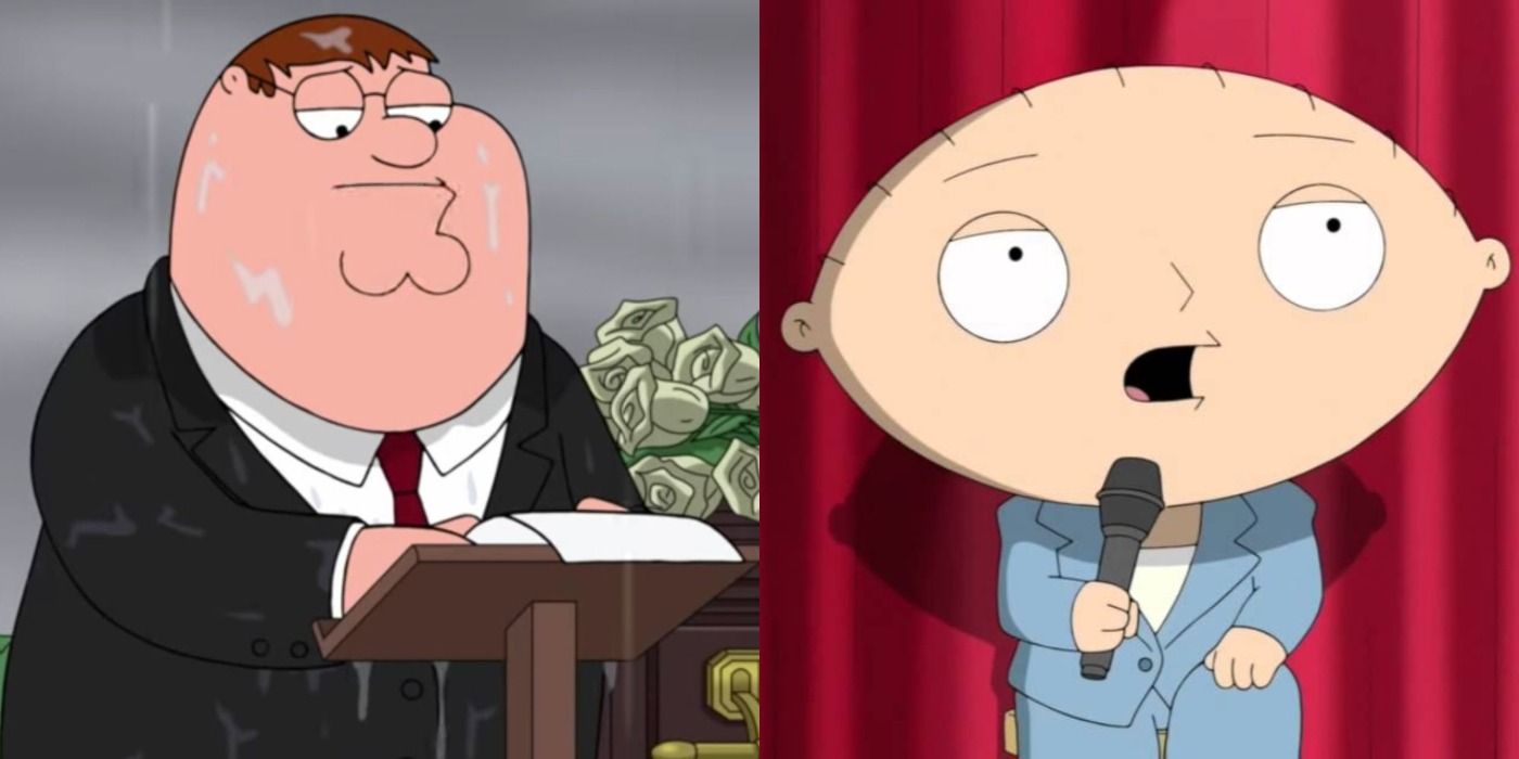 Featured Image Family Guy Split Image Tearful Peter and Signing Stewie