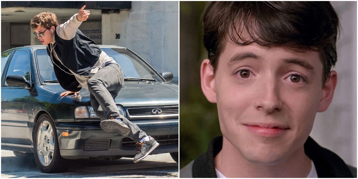 Ansel Elgort in Baby Driver and Matthew Broderick in Ferris Bueller's Day Off - Chase Scenes Running
