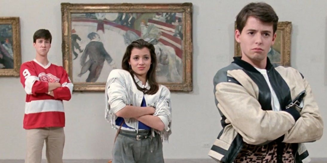 Ferris and his friends at an art museum in Ferris Bueller's Day Off