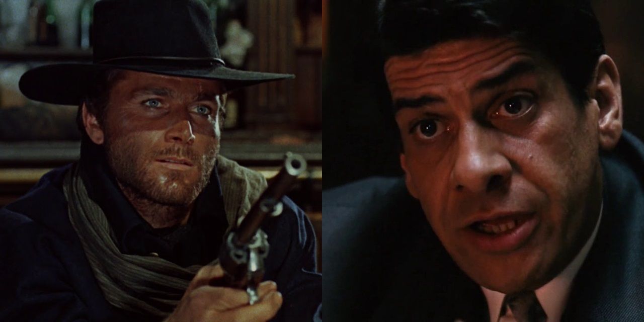 Franco Nero and Virgil Sollozzo from The Godfather side by side