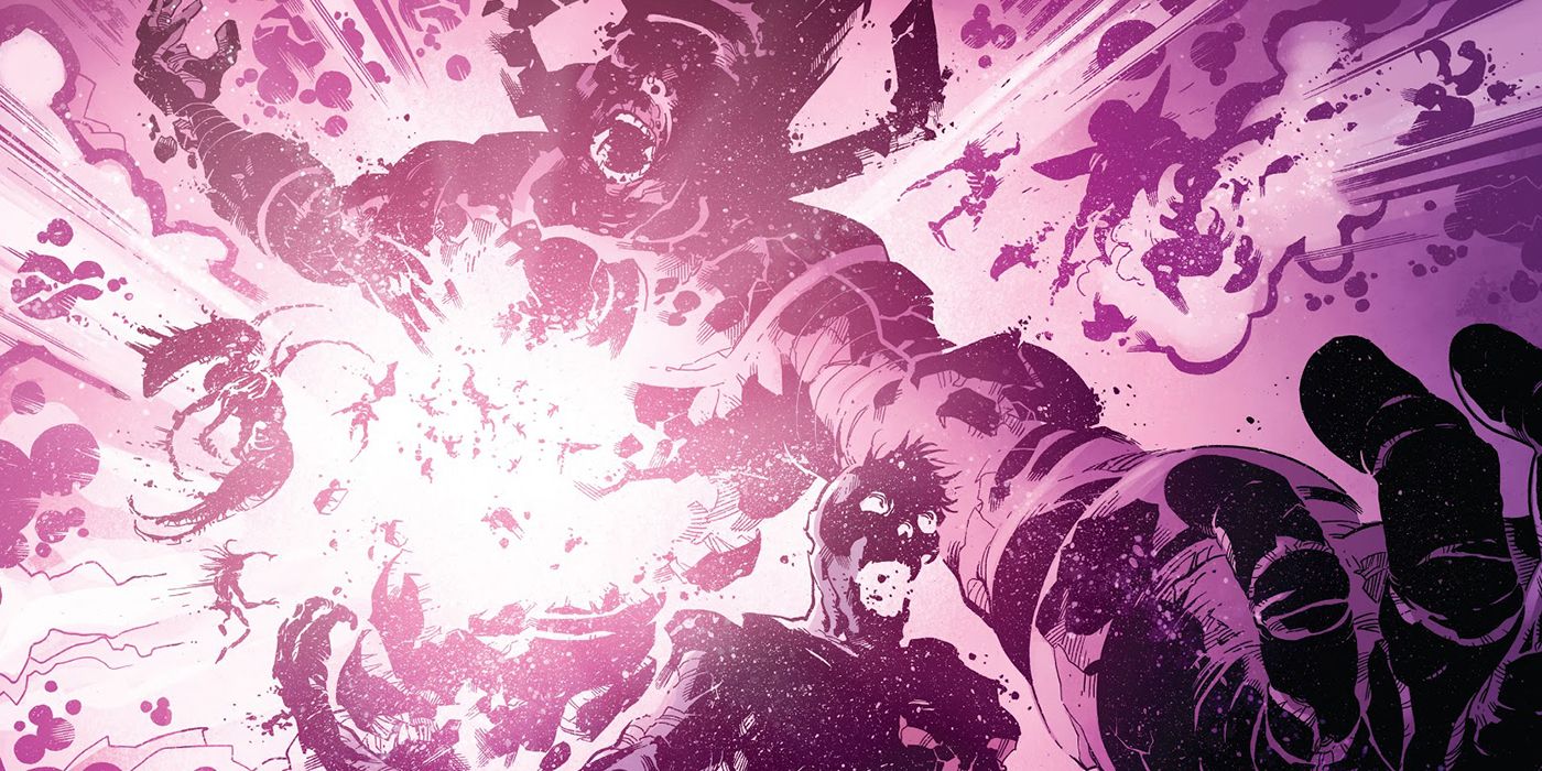 Gambit attacking Galactus in Marvel Zombies