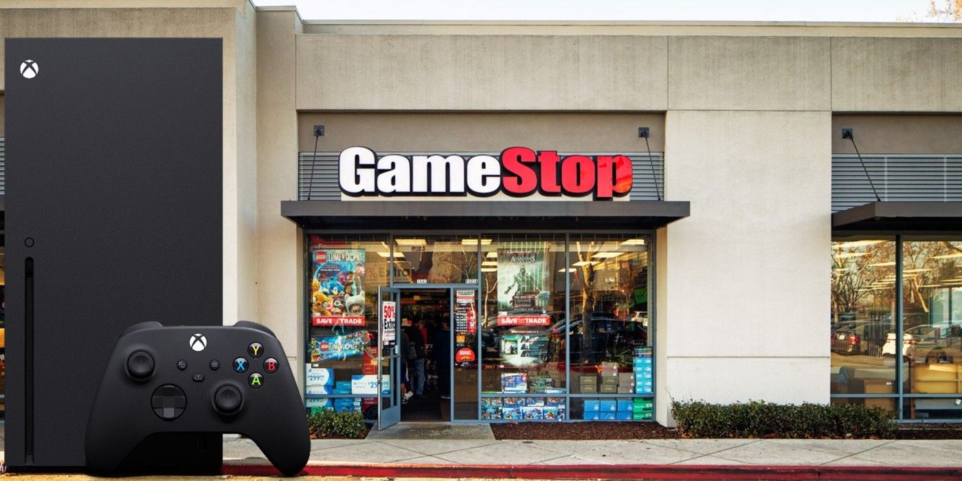 Xbox Series X in front of GameStop Storefront