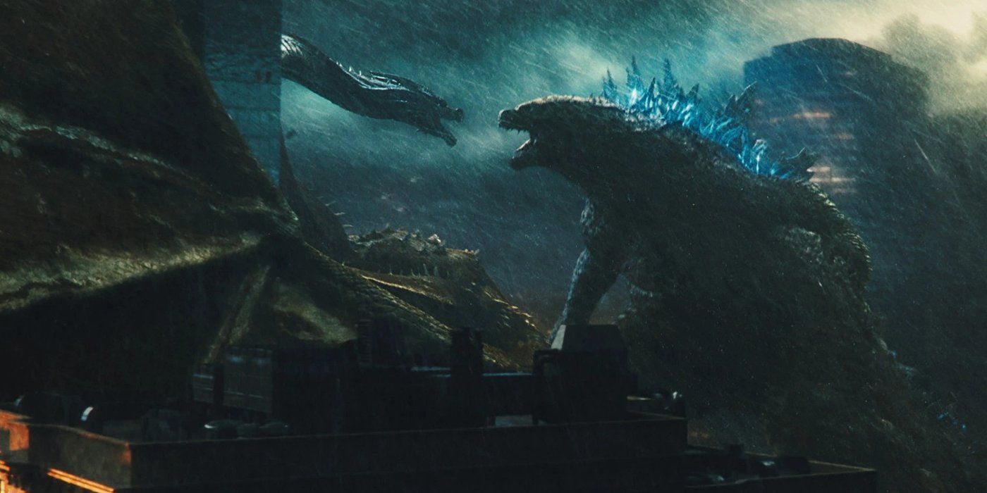 Imagem promocional de Ghidorah vs Godzilla para Godzilla King of the Monsters