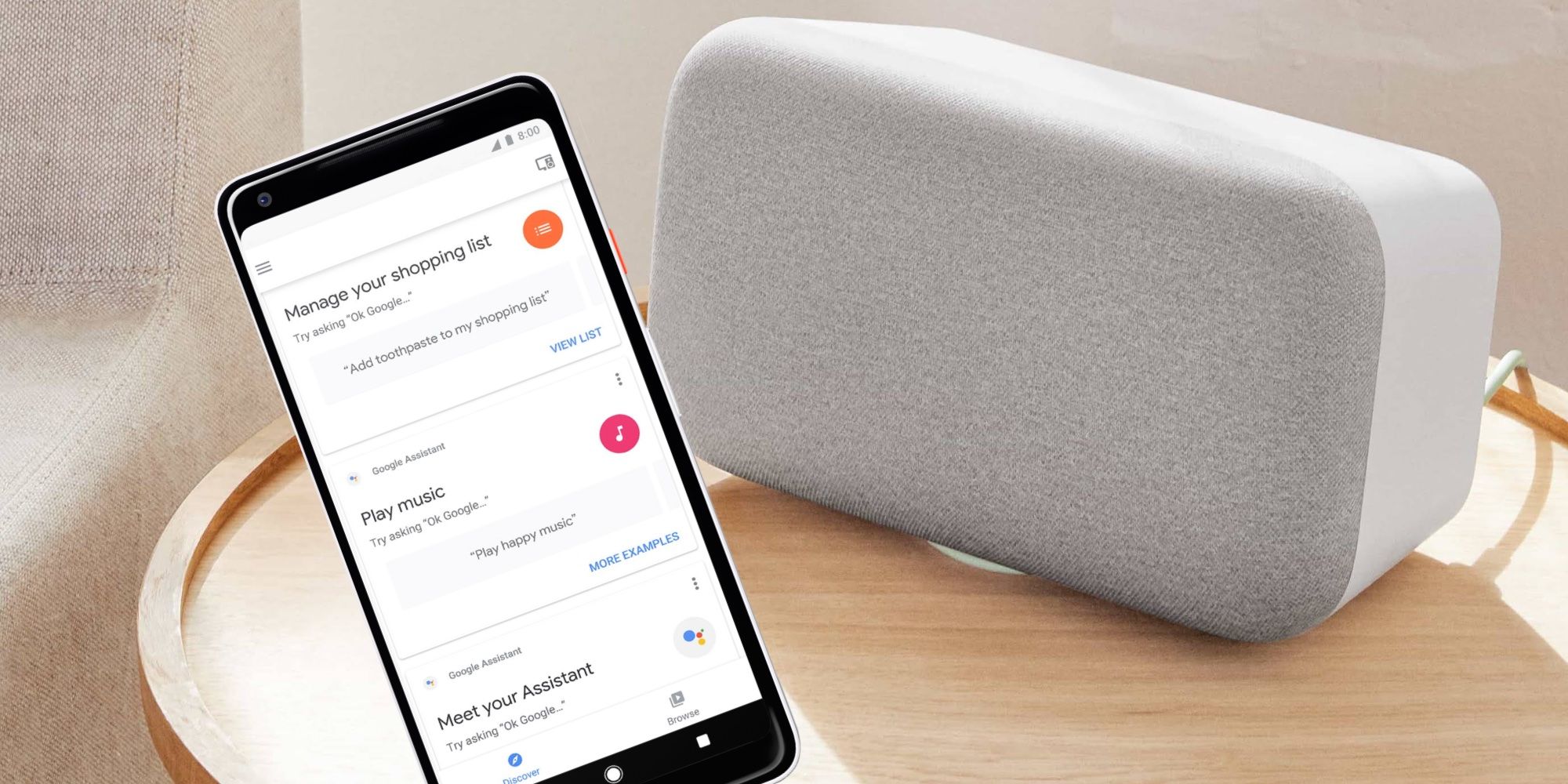 Google Assistant On Phone And Google Max Speaker