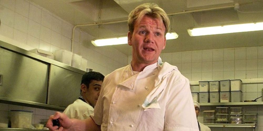 Gordon Ramsey in the kitchen in Hell's Kitchen