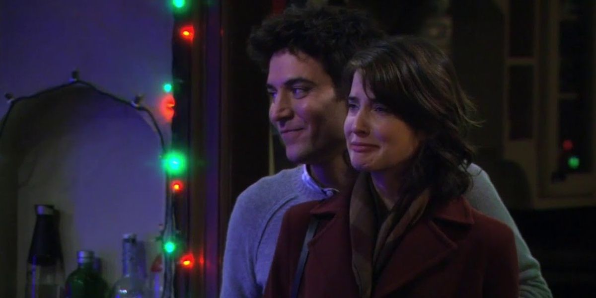 Ted puts on a light show for Robin in How I Met Your Mother.