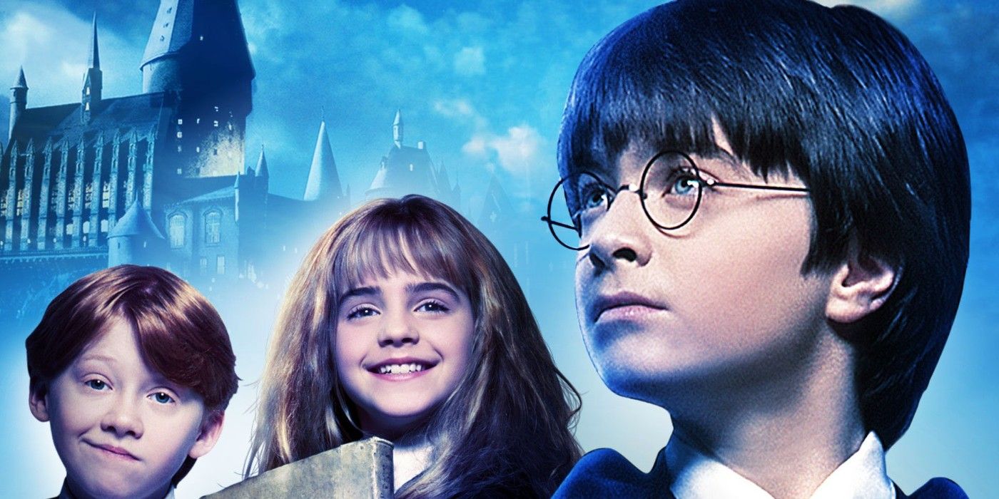 An image showing blue themed artwork for Harry Potter and the Sorcerer's Stone 