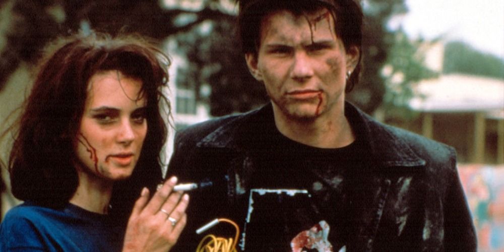 Winona Rider and Christian Slater in Heathers (1989)