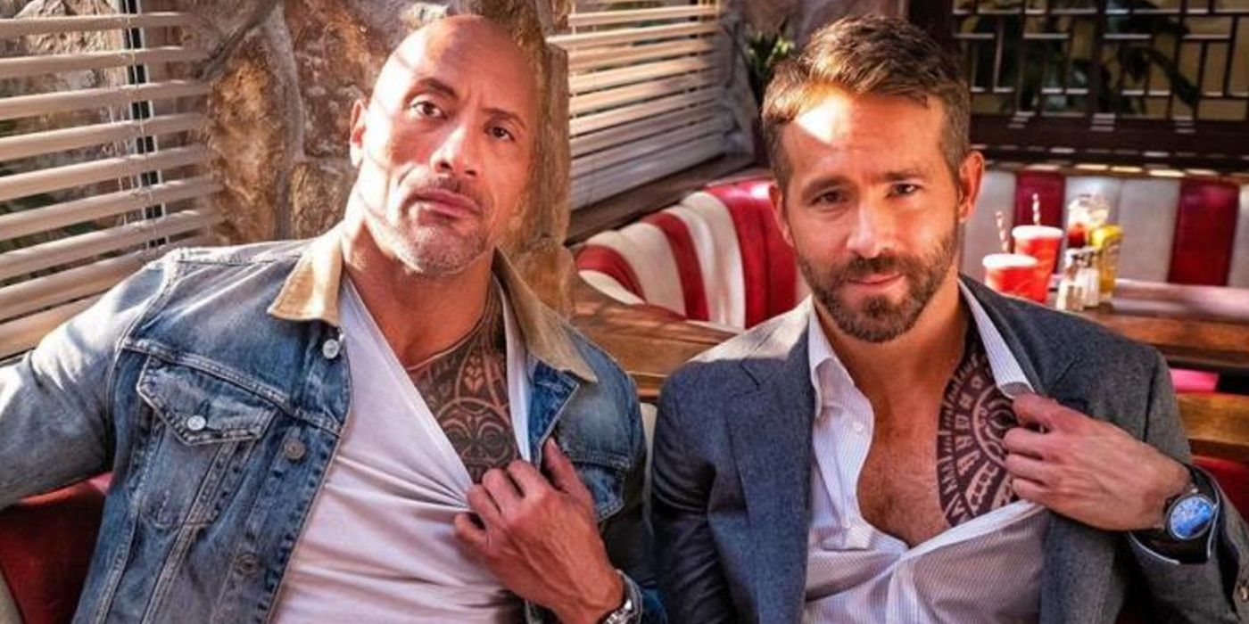Dwayne Johnson and Ryan Reynolds in Hobbs and Shaw