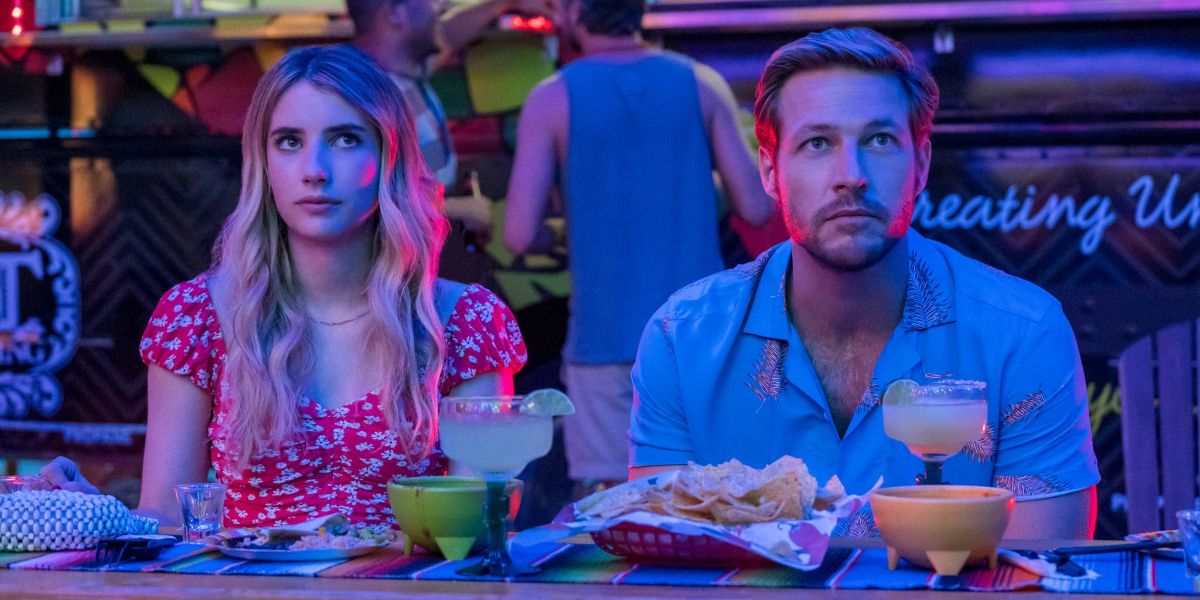 Emma Roberts as Sloane and Luke Bracey as Jackson in Holiday