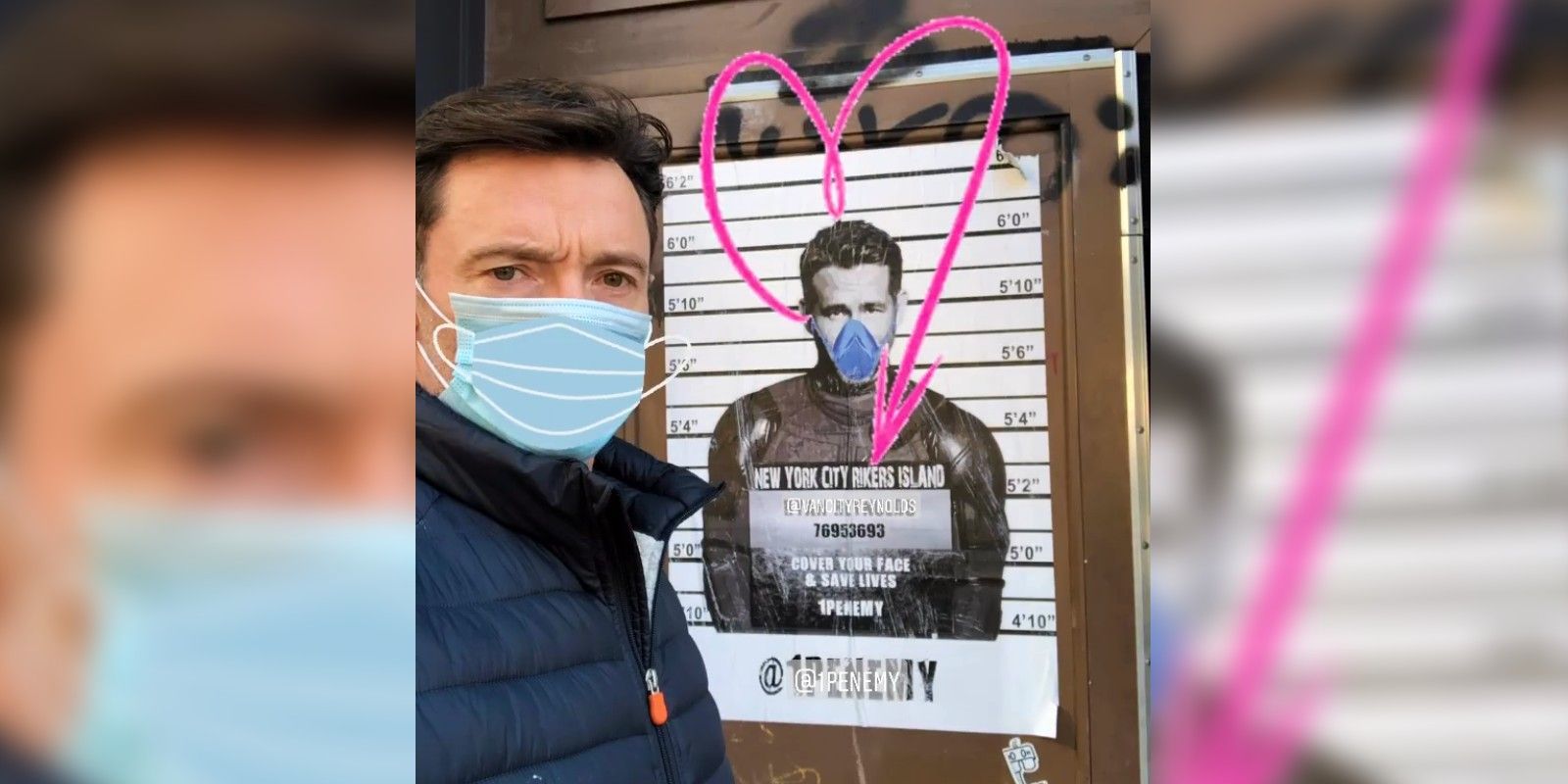 Hugh Jackman Puts Aside Ryan Reynolds Rivalry For Mask Endorsement
