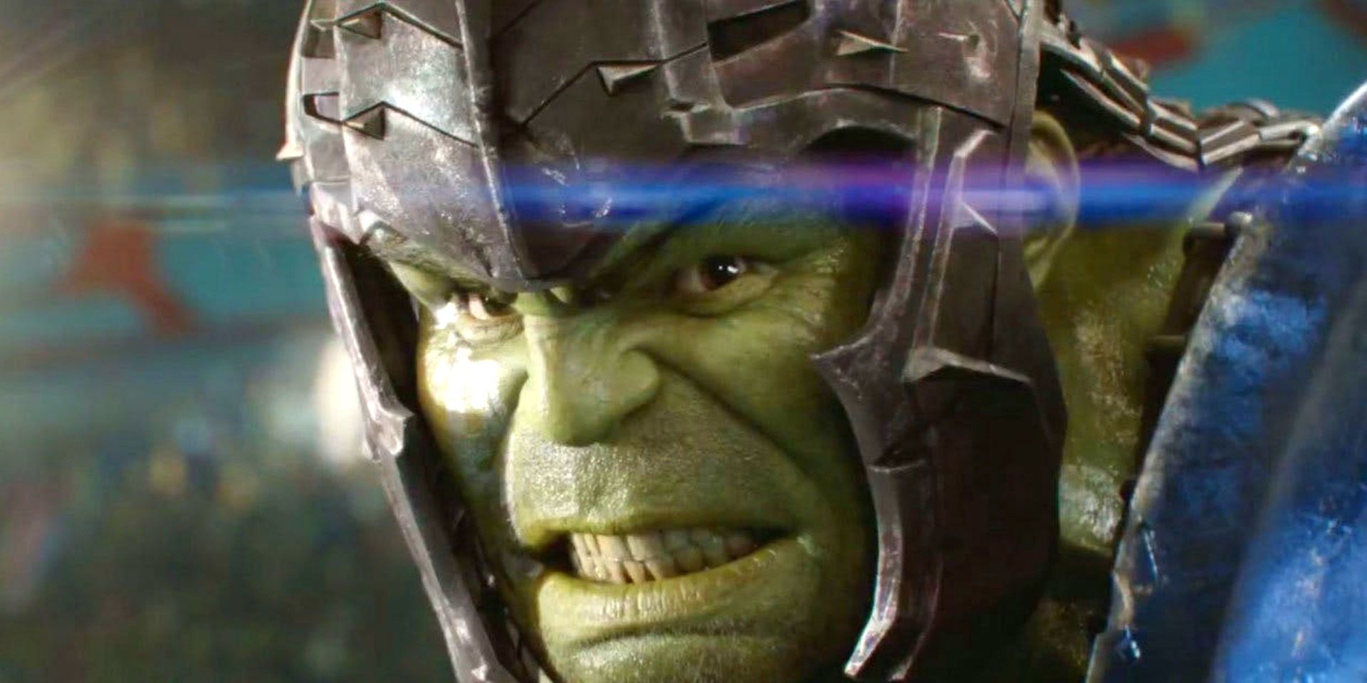 Hulk with his helmet on in Thor Ragnarok