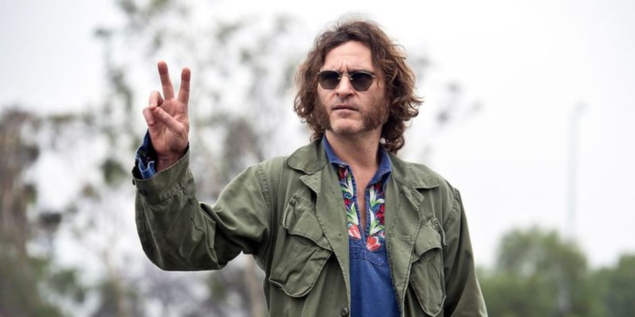 Doc Sportello giving the peace sign in Inherent Vice