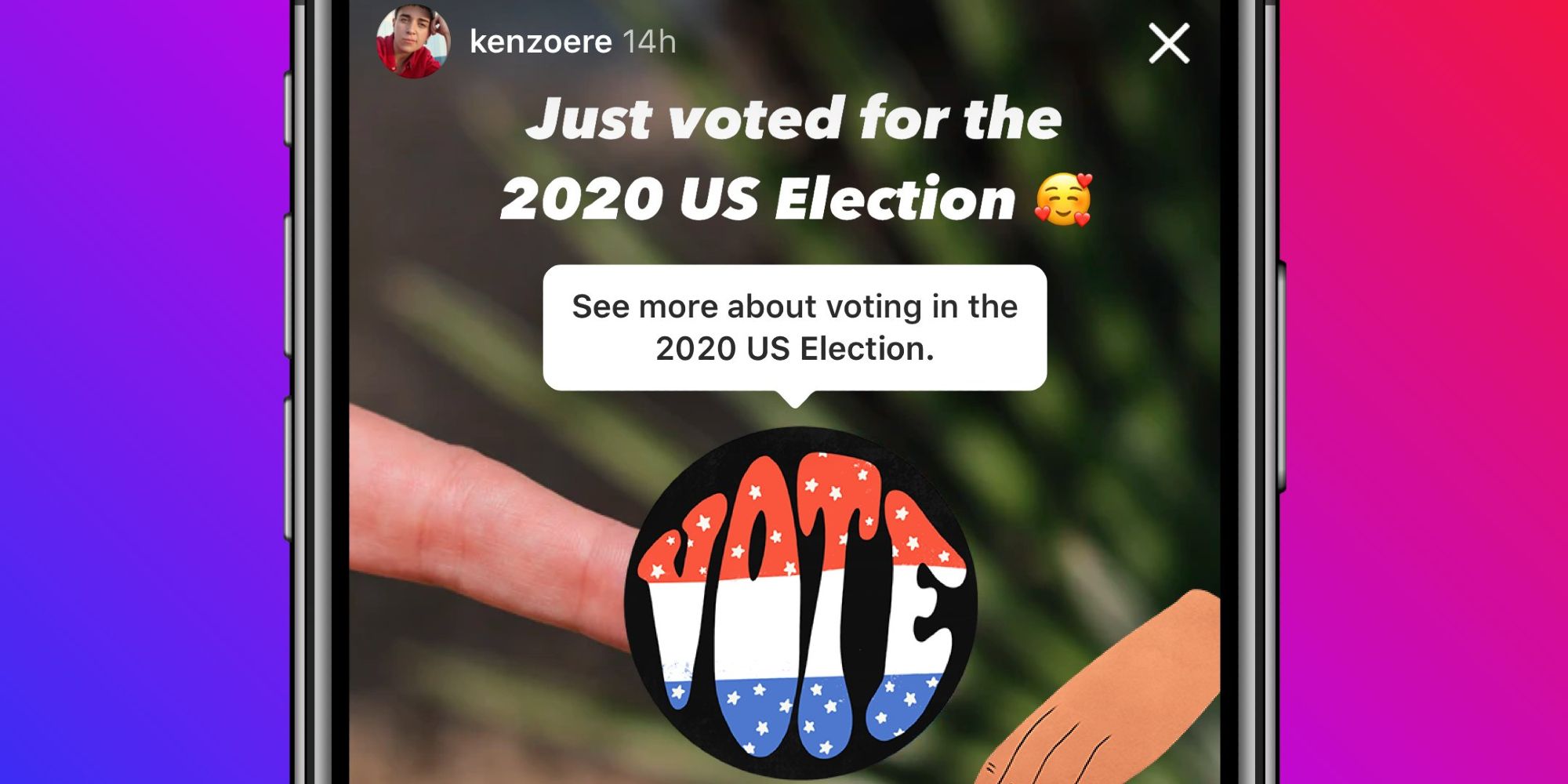 Instagram 'just voted' graphic
