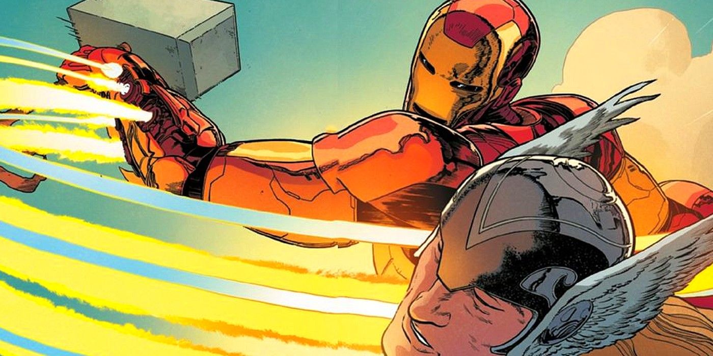 Iron Man Hit Thor with Mjolnir hammer