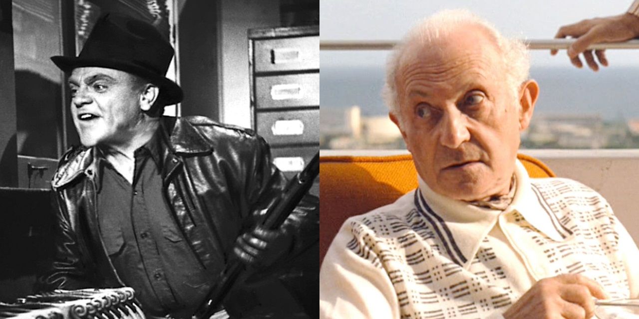 James Cagney and Hyman Roth from The Godfather side by side