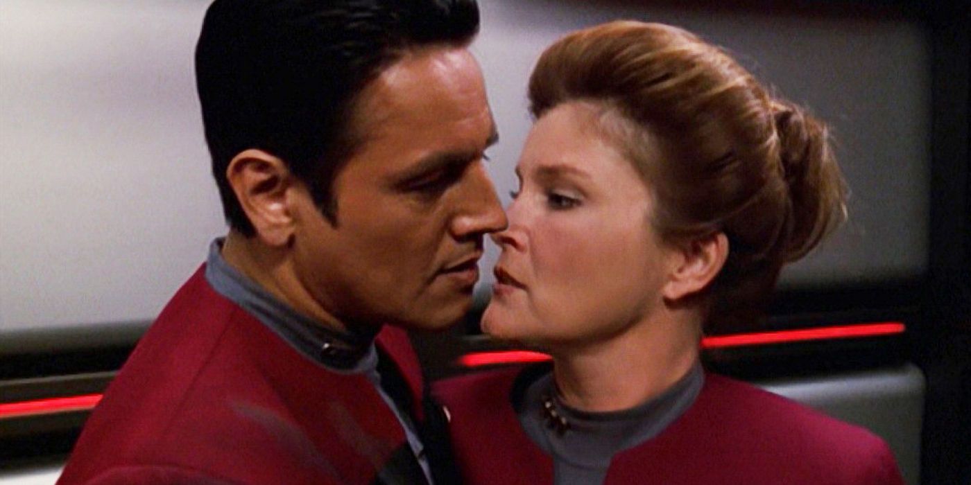 Janeway e Chakotay em Star Trek Voyager