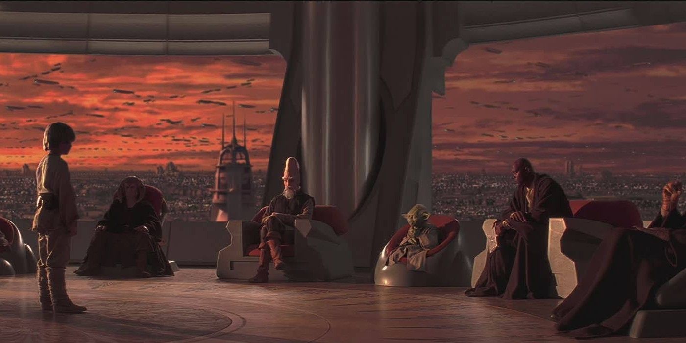 Anakin davanti al Consiglio Jedi in Star Wars La Minaccia Fantasma.