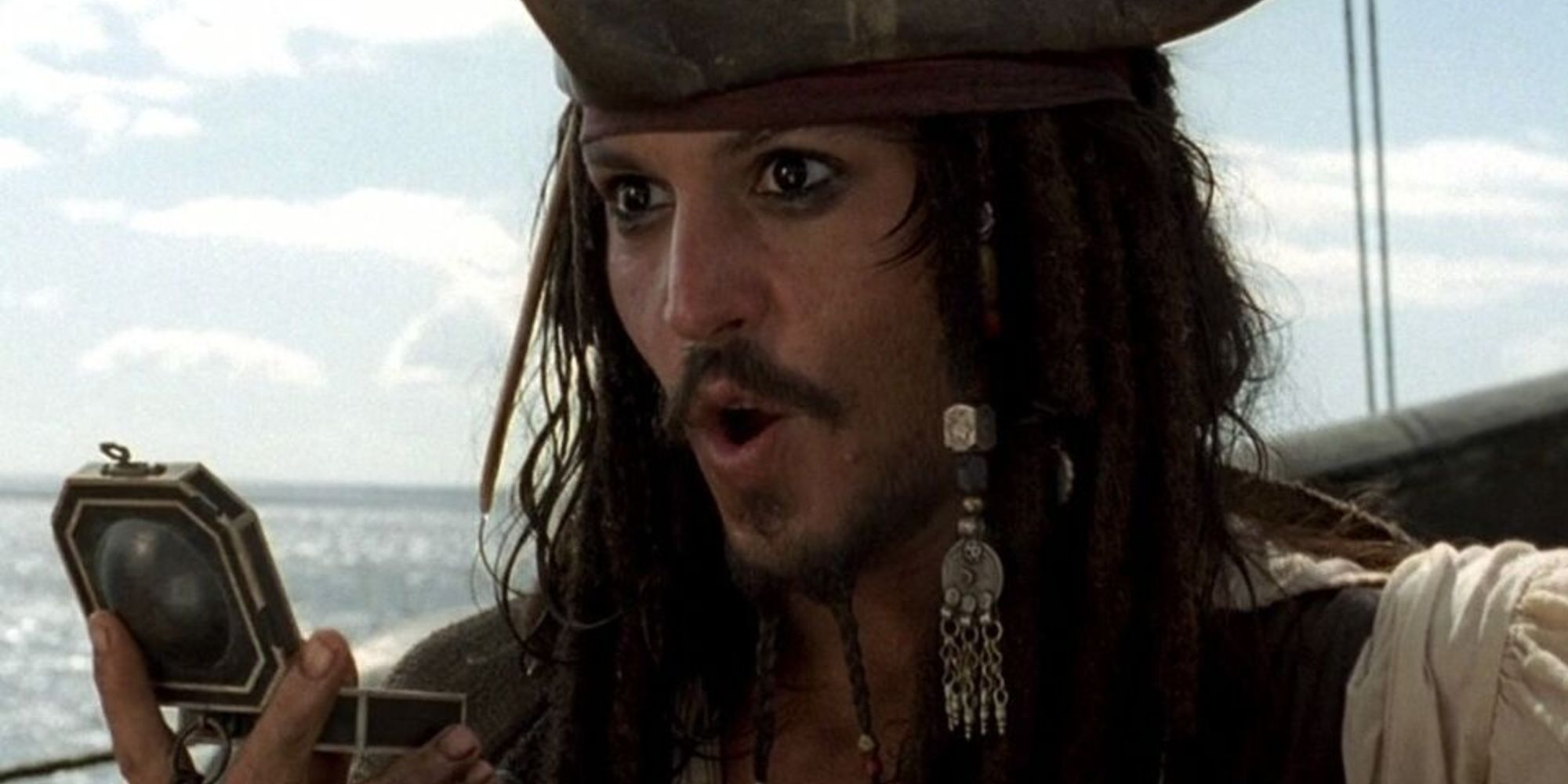 Johnny Depp as Captain Jack With His Compass in Pirates Of The Caribbean