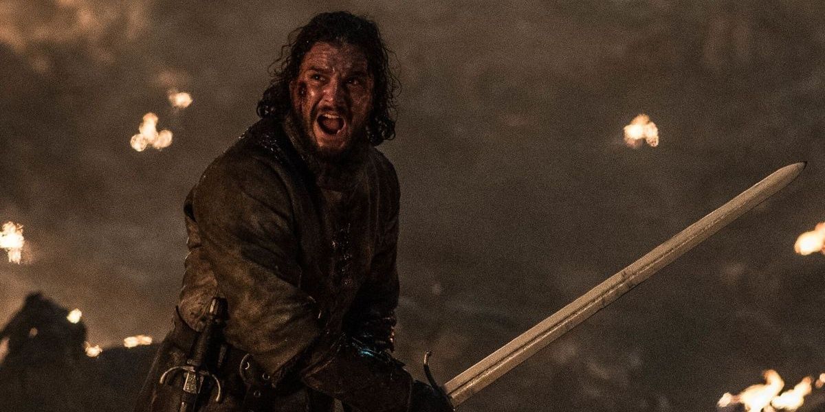Jon Snow in the third episode of Game of Thrones season eight, Battle of Winterfell